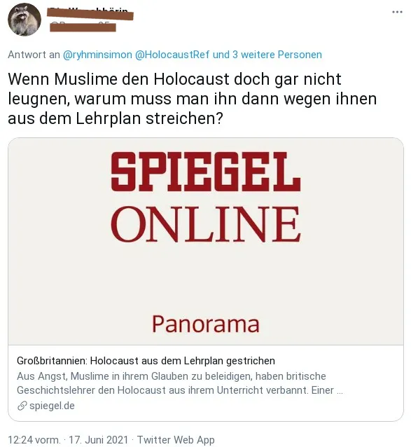 Schlagzeile im SPIEGEL: Angeblich wurde der Holocaust aus dem Lehrplan gestrichen