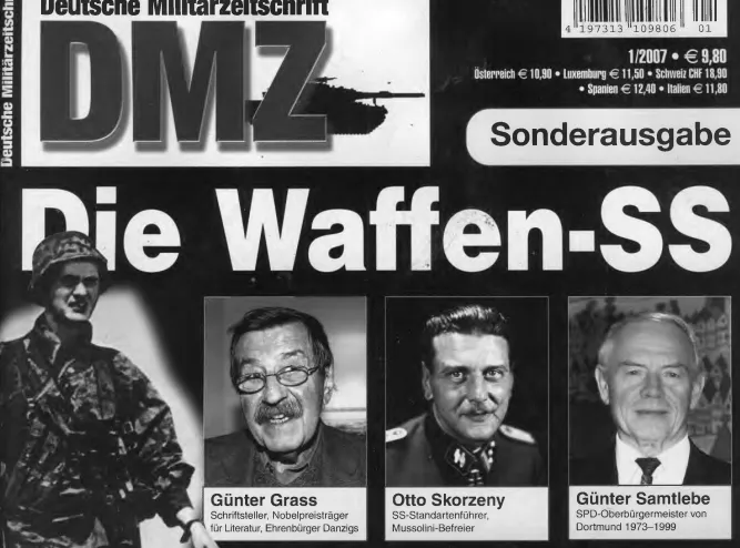Altnazi Skorzeny auf der Titelseite der DMZ