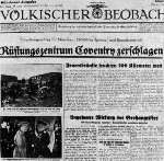 Zeitungsmeldung zu Coventry