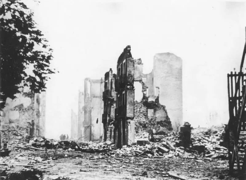 Das Zentrum von Guernica nach den Angriffen. Quelle: Bundesarchiv Bild 183-H25224