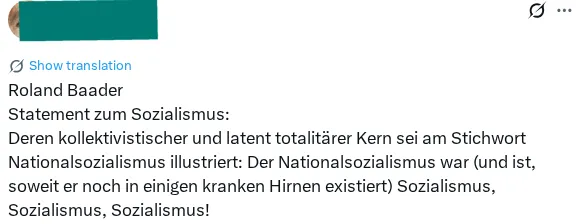 Screenshot eines Postings, Transkription unten