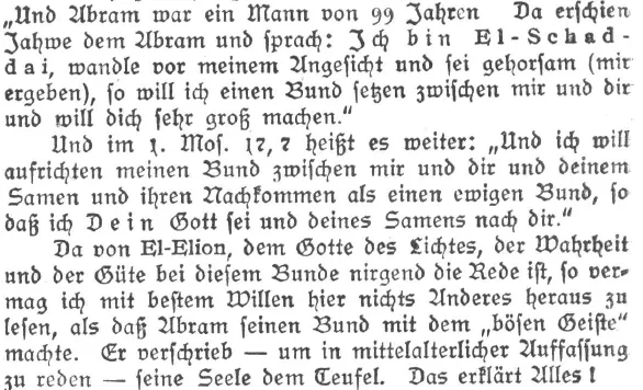 Ausschnitt aus einem alten antisemitischen Buch, Frakturschrift.