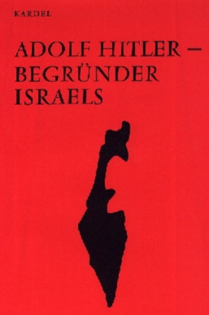 Das Buchcover ist leuchtend rot, darauf in schwarzer Schrift Autor und Titel und darunter in Schwarz der Umriss des Staates Israel.