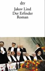 Oben schwarz auf weiß Titel und Autor, darunter ein Bild: zwölf männliche Figuren im Smoking, hinten einige stehend, davor eine Reihe sitzend, anscheinend am feinen Esstisch mit Blumenschmuck, Weingläsern und Sektflöten. Die meisten Personen scheinen Masken zu tragen.