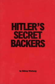 Schwarz auf rotem Untergrund „Hitler's Secret Backers“ in Großbuchstaben