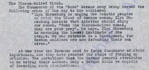 Ausschnit aus einem Faksimile: Schreibmaschinentext, erster Absatz eingerückt, zweiter Absatz volle Breite, in englischer Sprache verfasst.