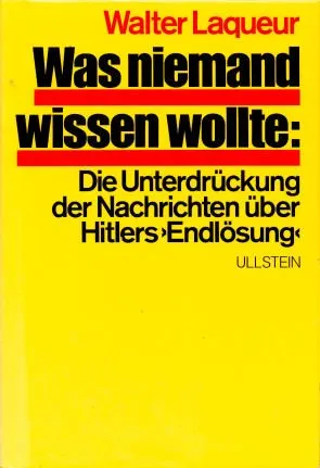 Auf leuchtend gelbem Hintergrund in rot der Name des Autors, darunter in schwarz und rot unterstrichen der Buchtitel. Klein darunter „Ullstein“ (der Verlag)