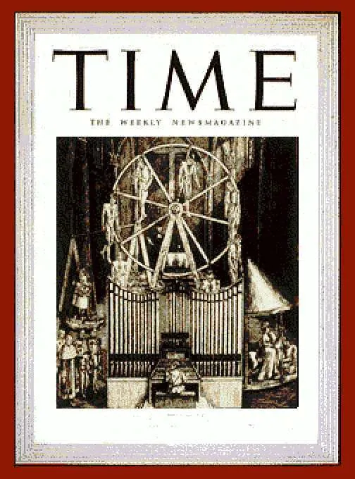 Screenshot des Time-Covers, auf dem ein kleiner Mann auf einer riesigen Orgel spielt.