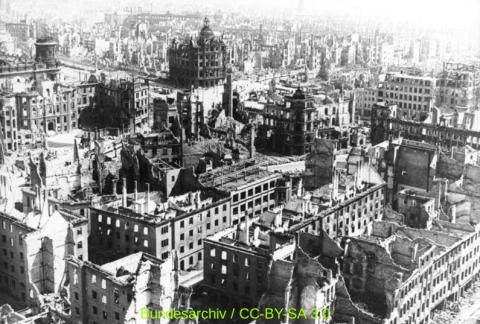 Dresden, zerstörte Innenstadt 1945