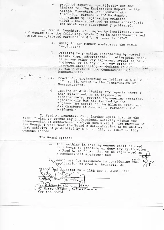 Offizielles Dokument des Commonwealth of Massachusetts in Schreibmaschinenschrift