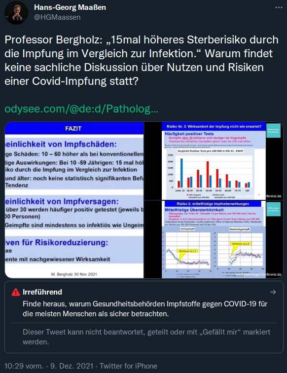 Hans-Georg Maaßen verlinkt odysee.com