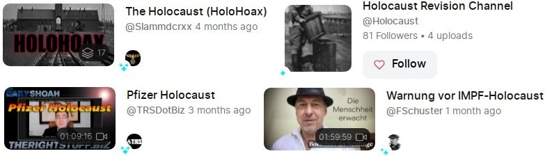 Holocaustleugner auf odysee.com