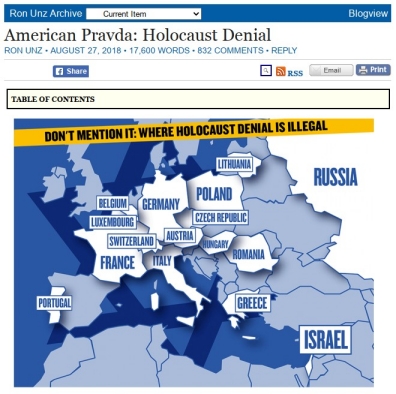 Ron Unz, Holocaust Denial