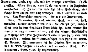 Adelung, Wörterbuch 1793 – Ausrotten