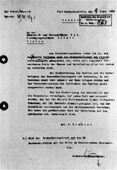 Himmlers Befehl zur Zerstörung des Warschauer Ghettos